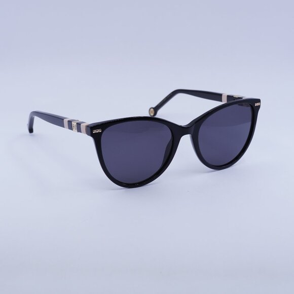 Carolina Herrera HER 0107/S 0KDX IR Sunglasses Black Cat Eye Frame, Grey Lenses